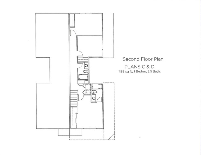 Second Floor Plan – 1,188 sq. ft. - Hansen Place