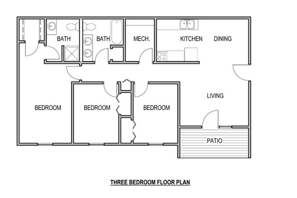 3BR/2BA - Osage Estates Apartments
