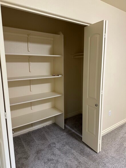 Bedroom #1 Closet (Shelving in middle and extra hanging options to the side) - 2843 S Avalon Cir