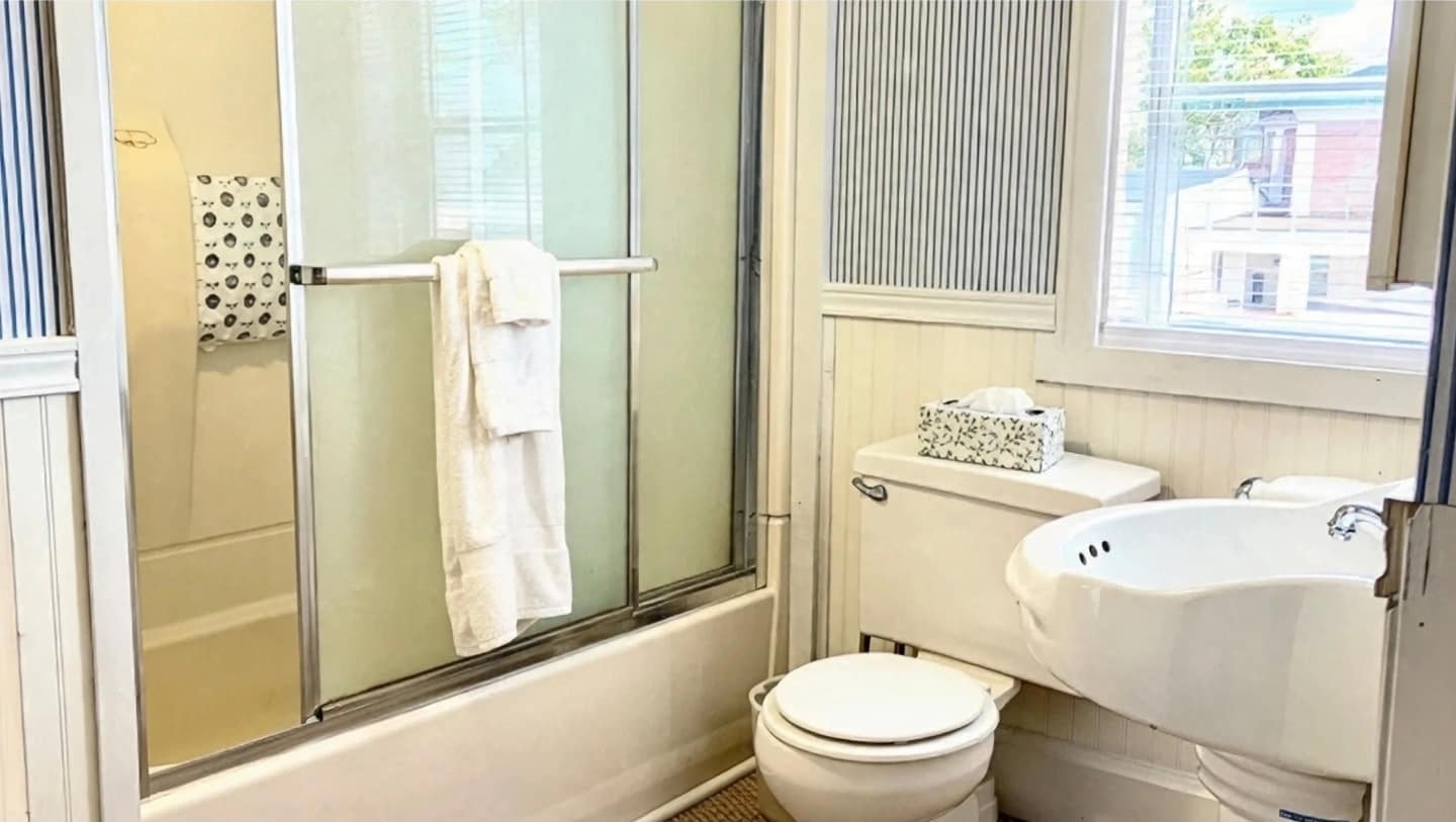 Towels, washclothes, blow dryer, ironing board, iron, safety kit and more are provided! - 76 N Main St