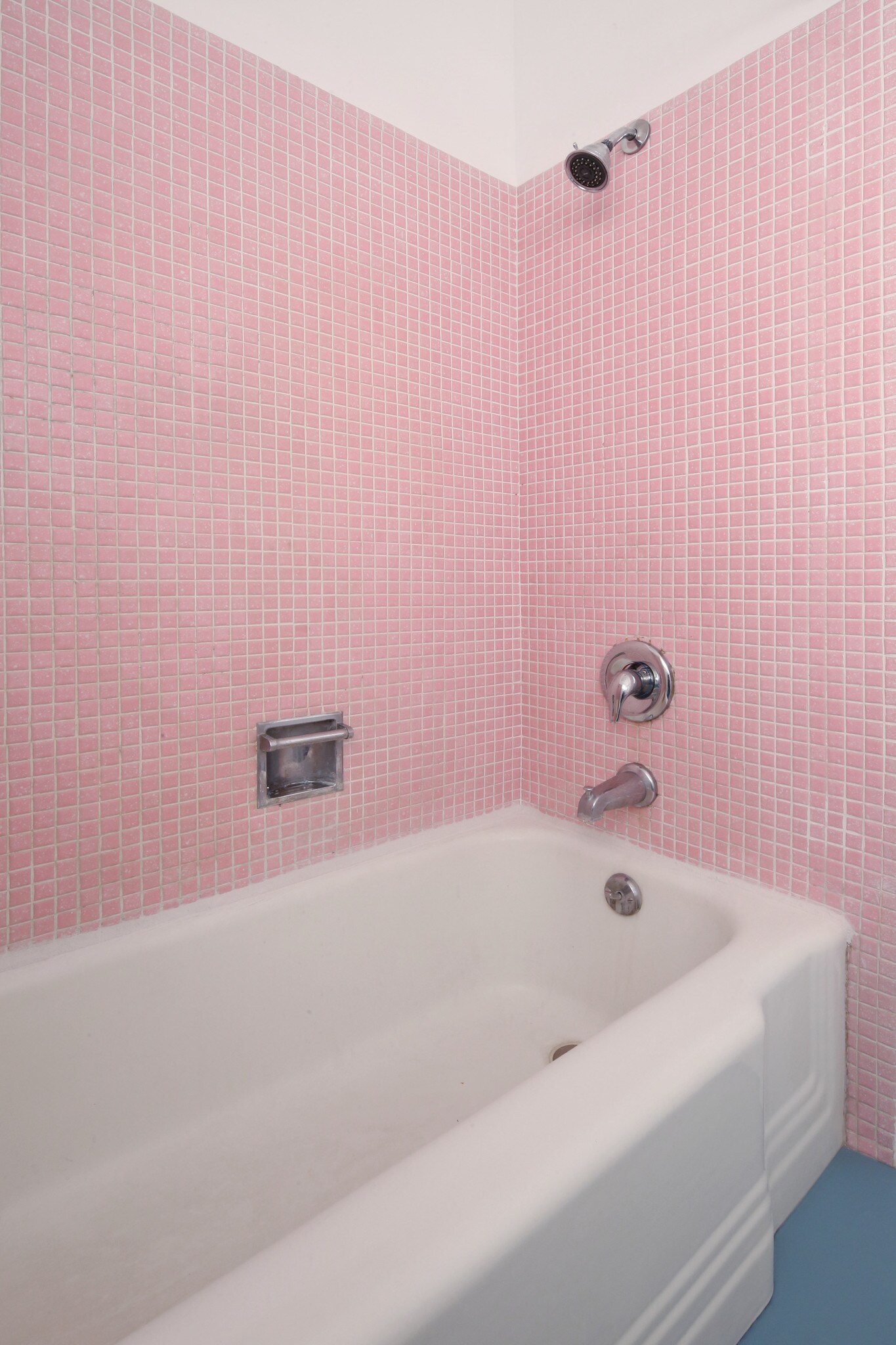 Original art tile in shower/bath. - 250 Linden Ave