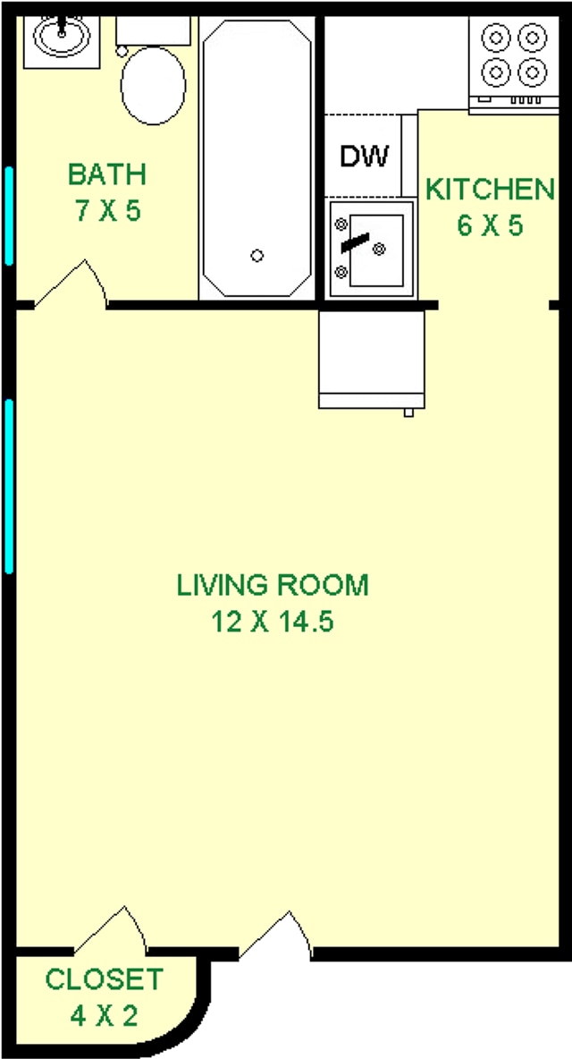 Yew Studio Floorplan - Wellesley Place