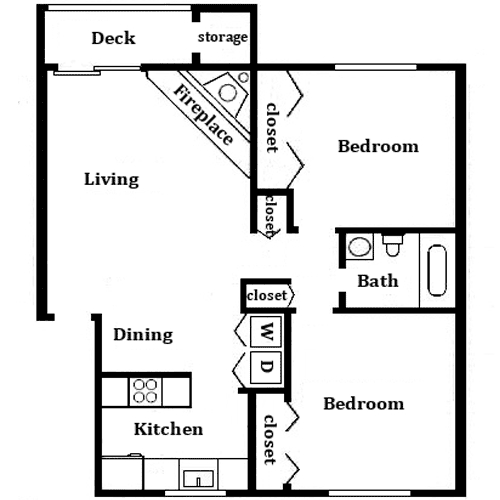 2BR/1BA - Forest Creek Apartments