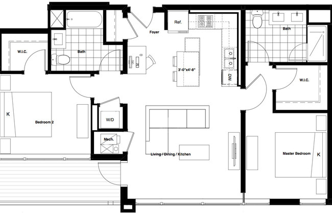 Luxe on Chicago - 4 - 2x2 - 2 Beds - 2 Baths - 1064 Sq. ft. - Luxe on Chicago