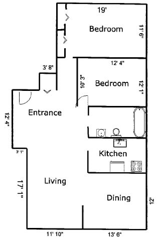 2BR/1BA - 100 Chestnut Street Apartments