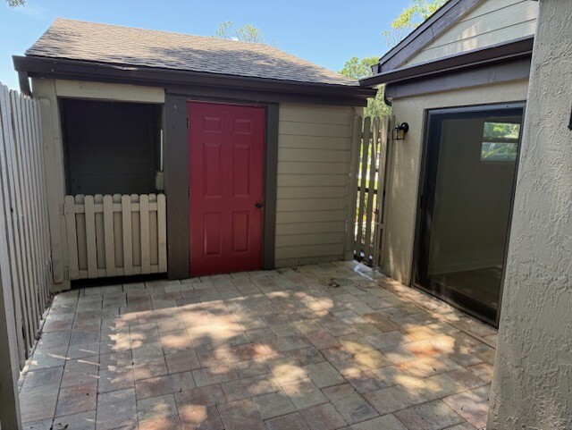 Patio entry from Gues bedroom - 225 Woods Landing Trl