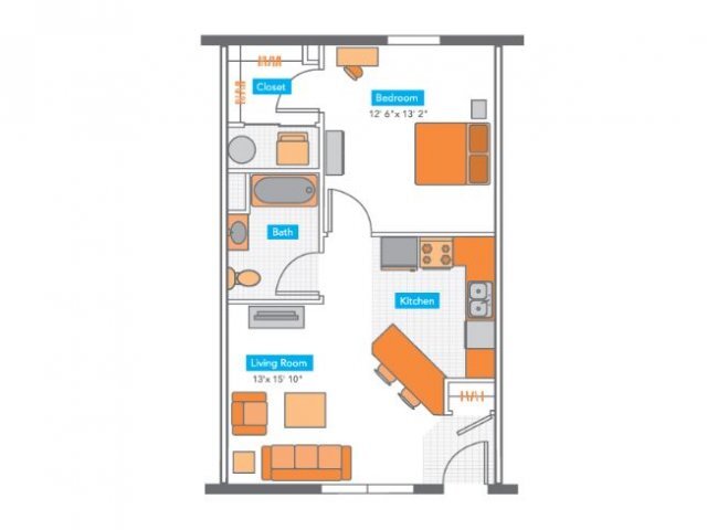 1 Bed, 1 Bath - Yugo Auburn North