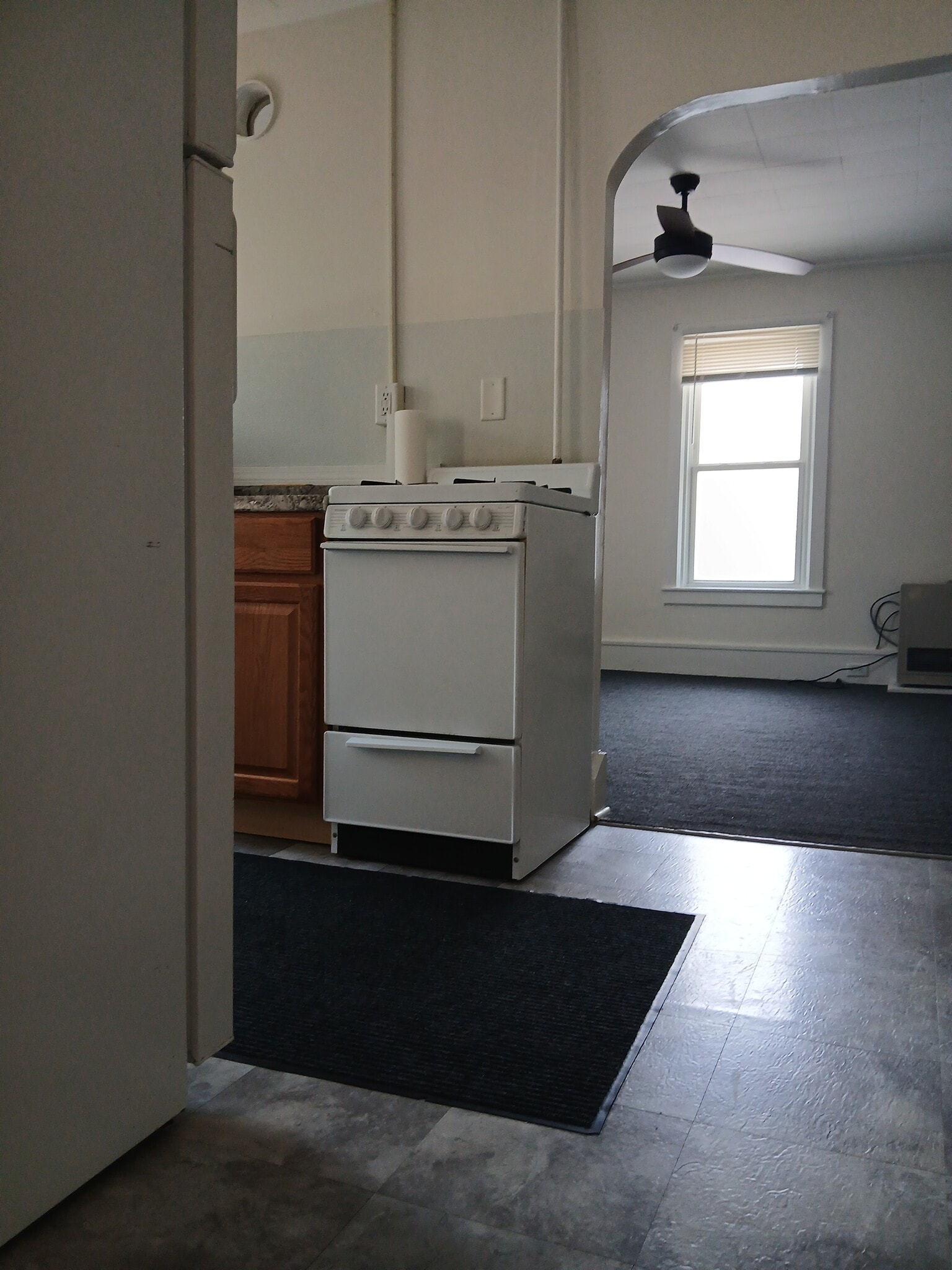 Kitchen is off of the living room - 151 Weaver St