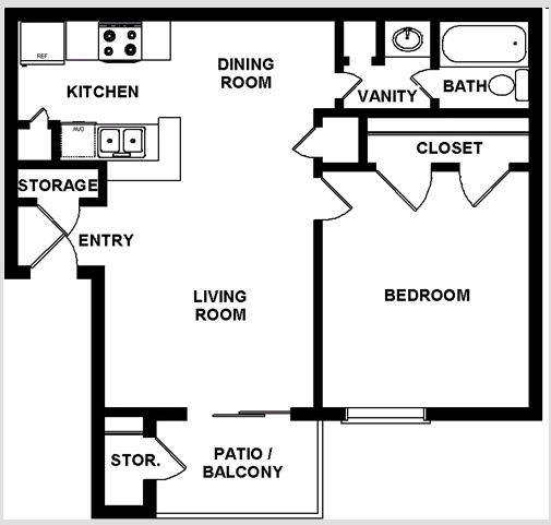 1BR/1BA - Shadow Bend Apartments