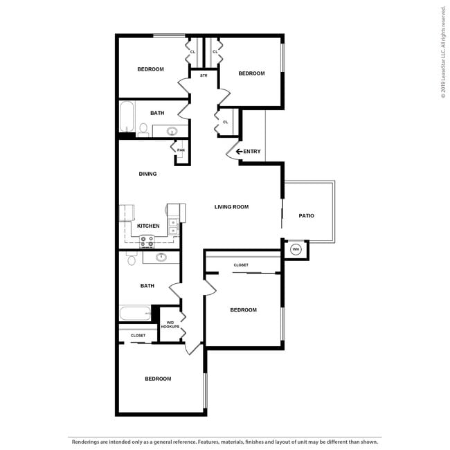 Floorplan - Westberry Square Apartments