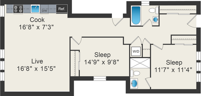 Floorplan - 5425 N Clark Apartments