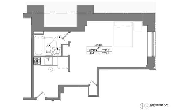 1500 Pine - Apt 201 Floor Plan - 1500 Pine