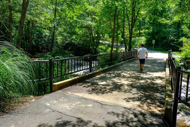 Entrance to Ben Burton Park with trails, green space, picnic shelters, and boat ramp. - 600 Mitchell Bridge Rd