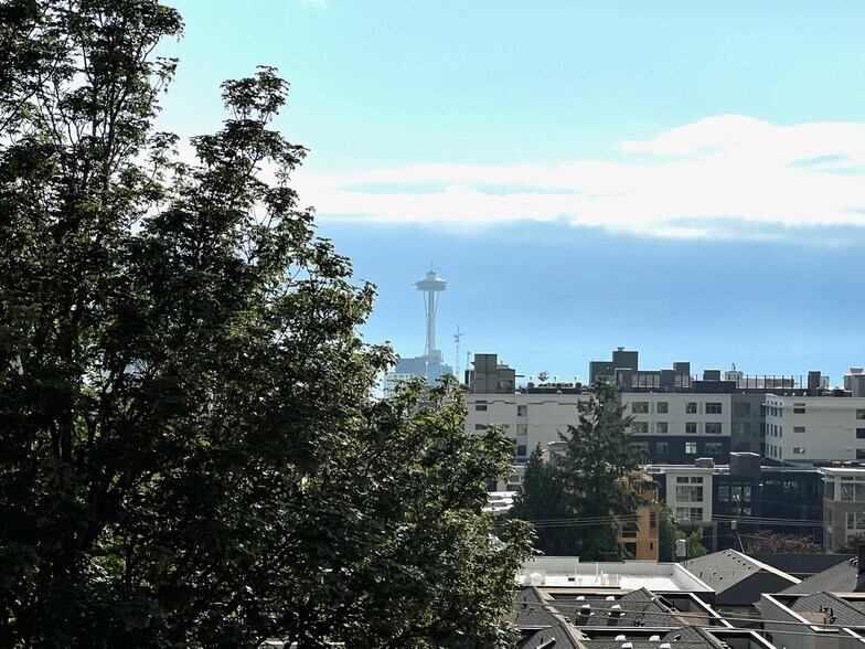 The view of Space Needle from the rooftop deck - 211 13th Ave E