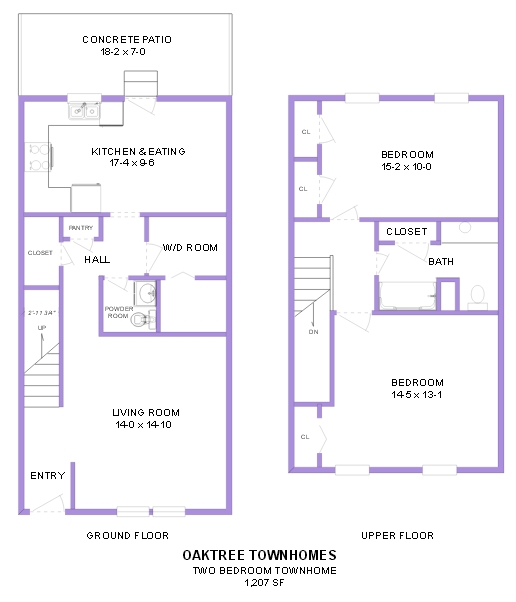 2BR/1.5BA - Oak Tree