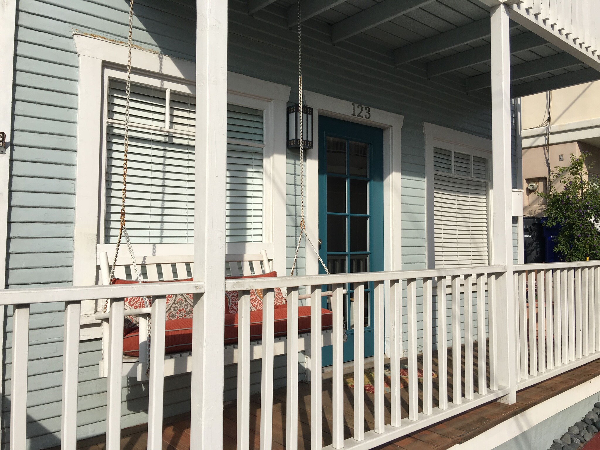 Main floor - Porch swing with ocean views - 123 El Porto St