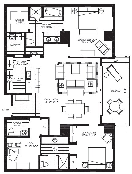 2BR/2.5BA - The Mark