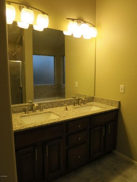 Double vanity in Main Bath. Both soaking tub and separante shower. Another Skylight in this bathroom - 9139 W Davis Rd