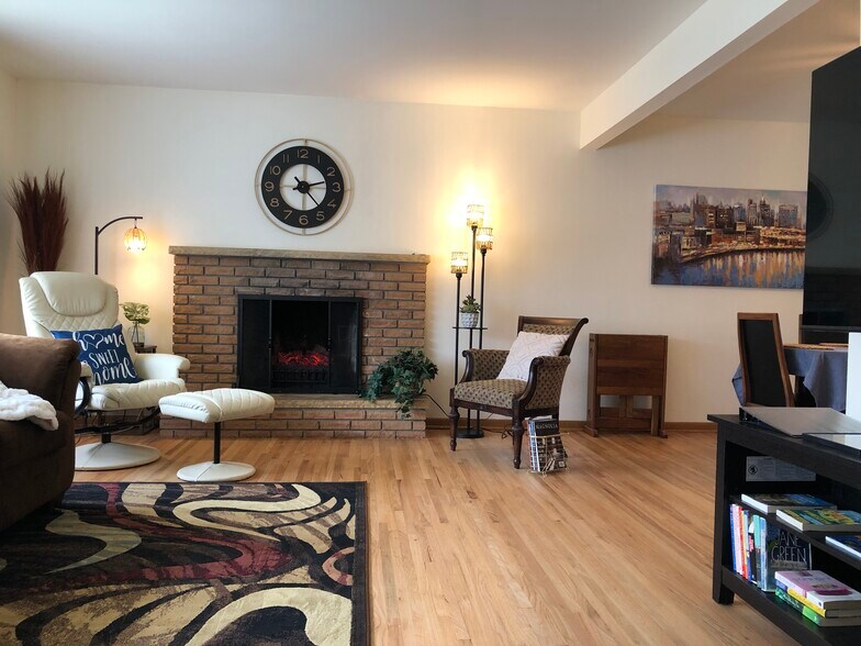 Living Room with Electric Fireplace - 2915 W 71st St