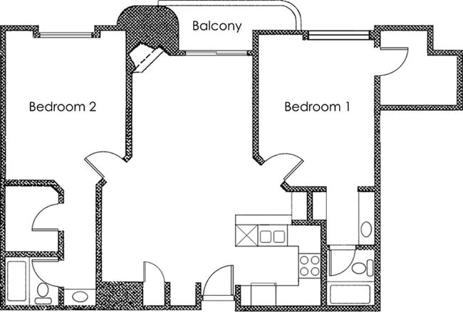 Floorplan - Midvale Court Apartments Westwood