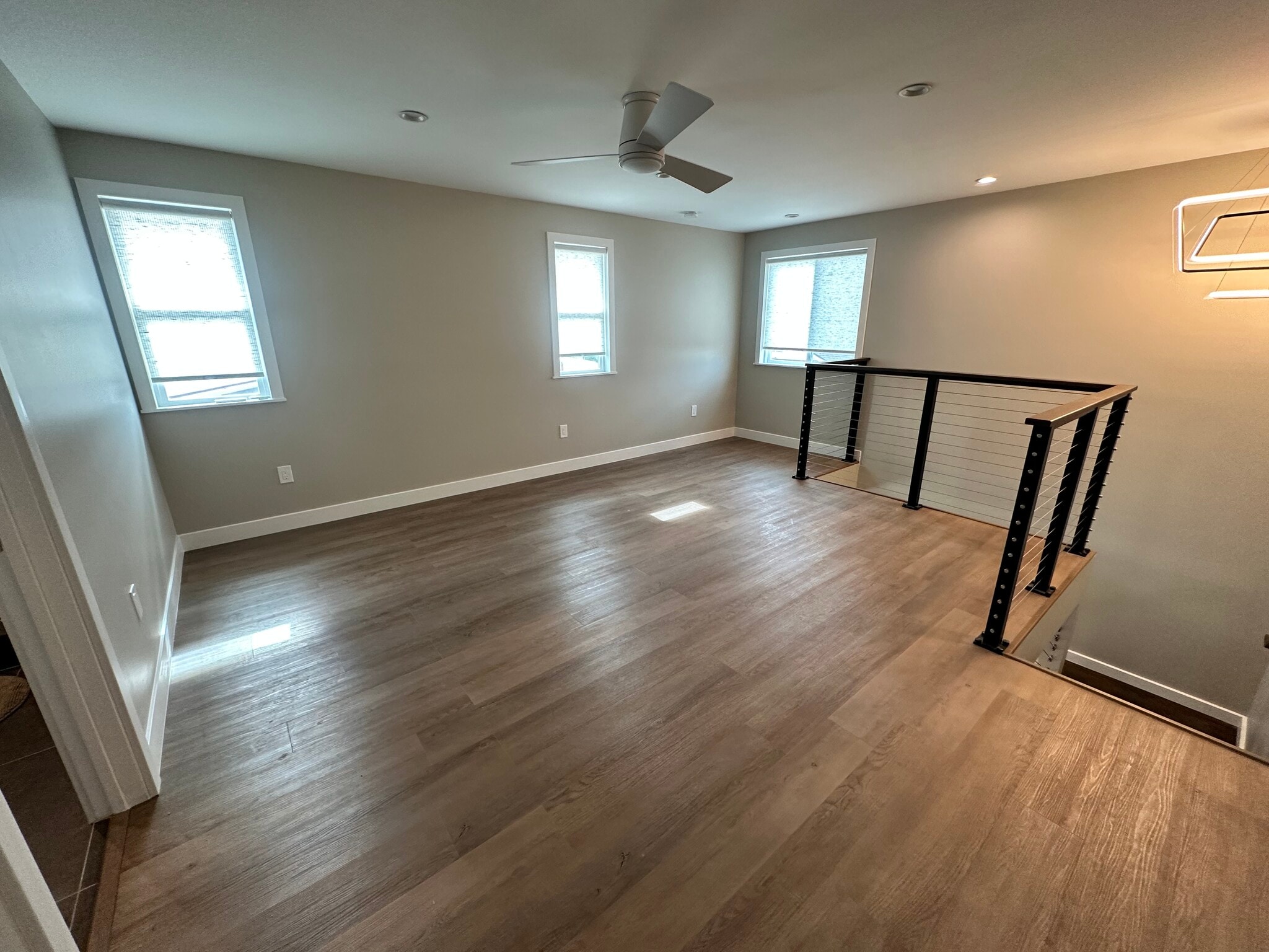 Bedroom with ceiling fan, AC and office nook and view - 5642 Printwood Way