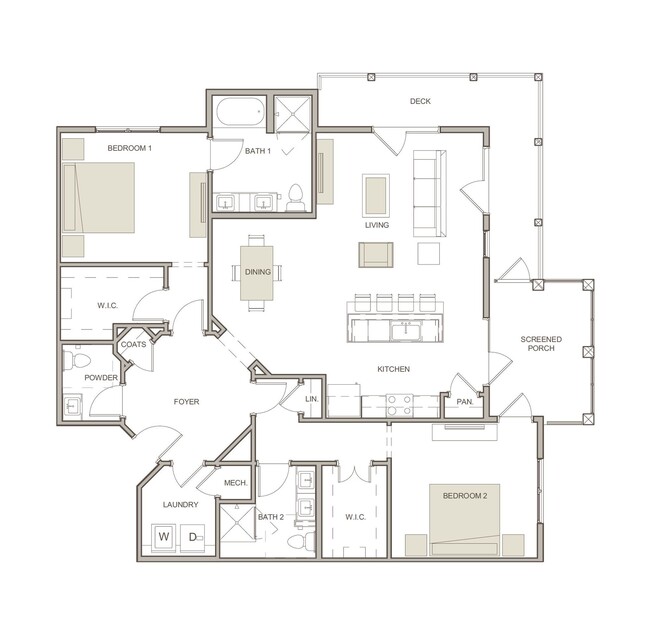 WaterWalk at Shelter Cove Towne Centre - B3 - 2 Beds - 2 Baths - 1536 Sq. ft. - WaterWalk at Shelter Cove Towne Centre