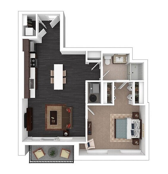 A1 3D Floor plan - Courthouse Square Apartments