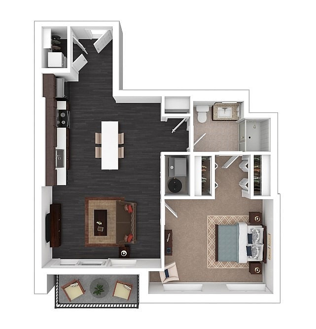 A1 3D Floor plan - Courthouse Square Apartments