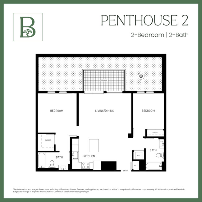 Penthouse 2 Bedroom - Bonsai Apartments