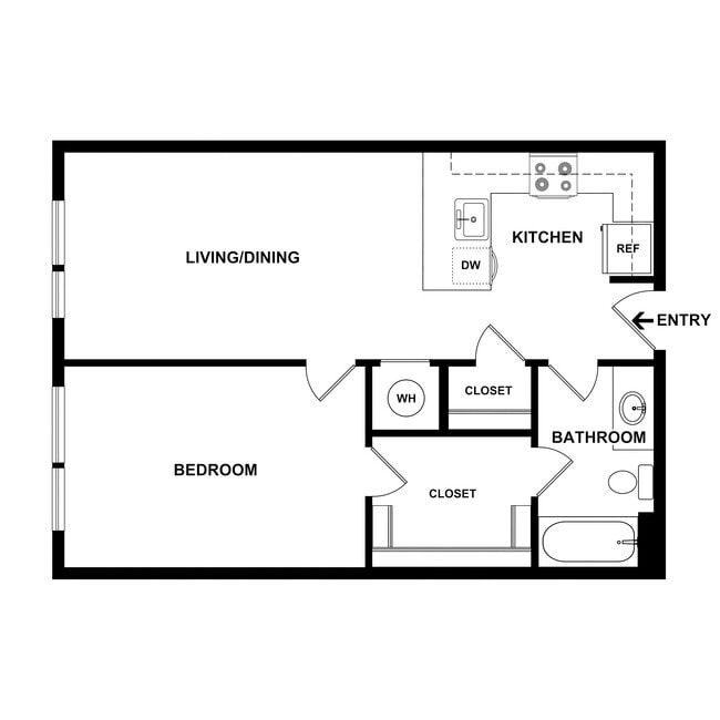 The Springs - 1 Bed, 1 Bath, 583 sq. ft. - The Springs Apartments