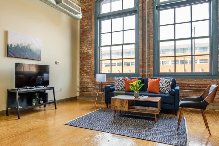 Living room with natural light - Tower Press Building