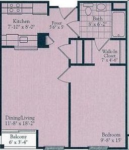 1BR/1BA - Madonna House at Belmont Senior Apartments