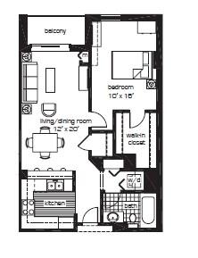 1BR/1BA - River West Apartments