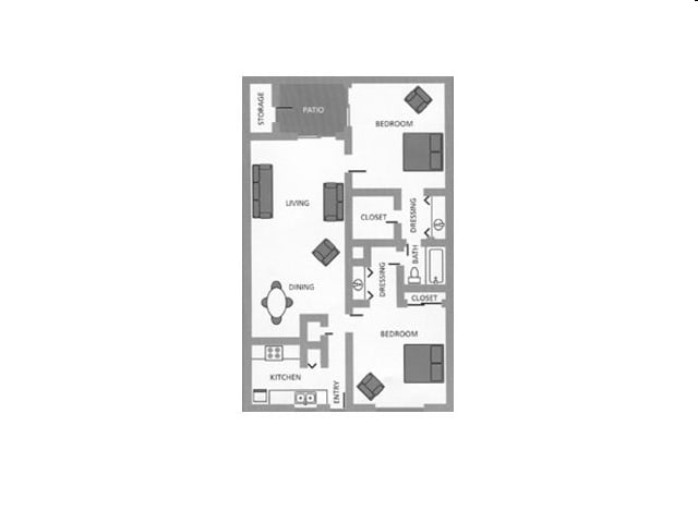 2BR/1BA - Townhomes on the Park Apartment Homes