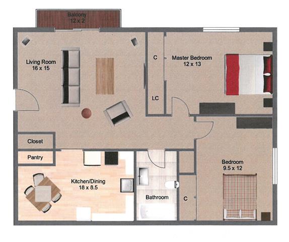 Floorplan - Great Plains Apartments