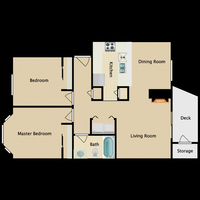 E Floor Plan - College Pointe Apartments