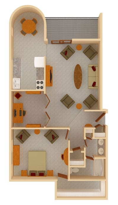 1 Bedroom plus Medium Den - Metropolitan Towers