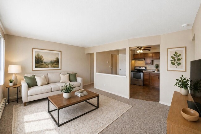 Furnished Living Room - Prairie Woods Apartments