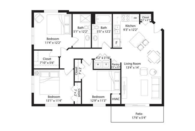 Floorplan - Quarry Ridge Apartments