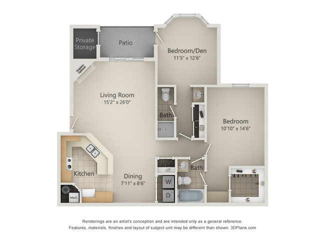 Two bedroom - Southcreek Apartments