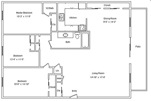 3BR/1.5BA - Valerie Woods Apartments