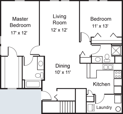 2BR/2BA - Lake Terrace Apartments