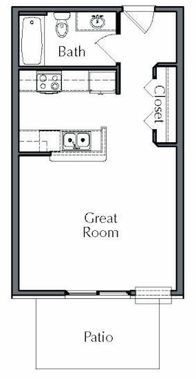 Studio Floorplan - Ridge View Apartments