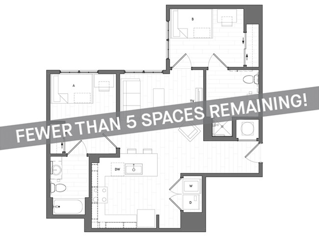 2x2 B Large - Fewer than 5 Spaces Remaining! - HERE Tuscaloosa Student Apartments