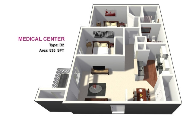 Two Bed / Two Bath - Medical Center
