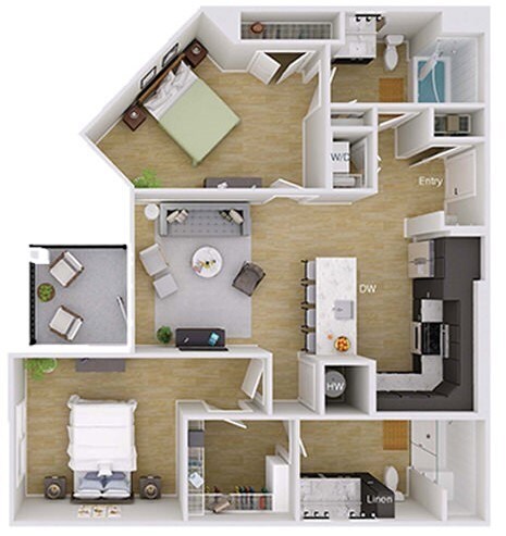 Floorplan - Foster on the Park Apartments