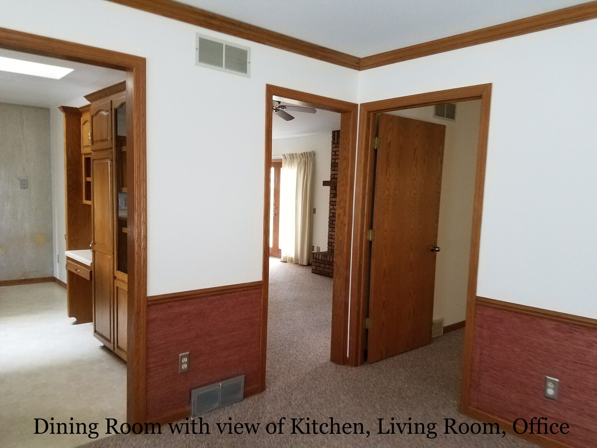 Dining Room w view of Kitchen, Living Room, Office #1 - 1010 N Gammon Rd