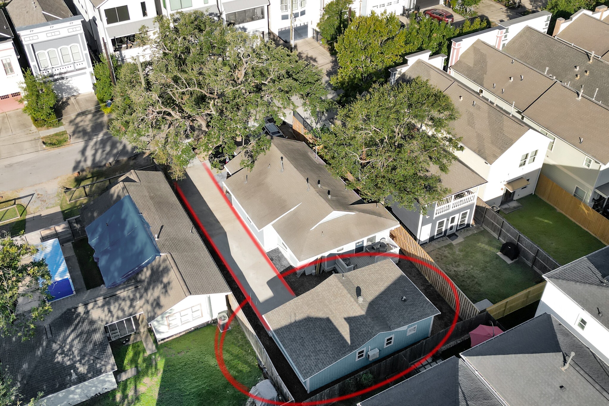 Aerial View - Private Driveway - 1518 Dorothy St