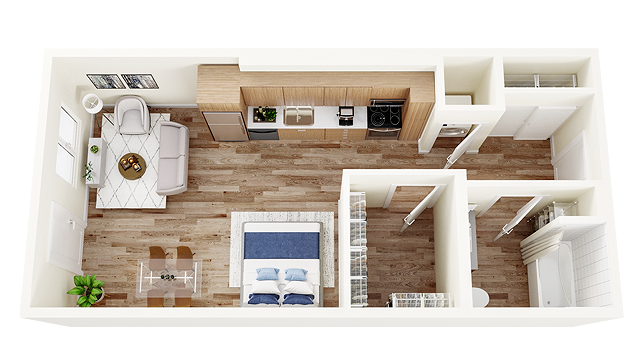 Studio floor plan image is for information purposes and may vary with availability. - Green Leaf Shoreline