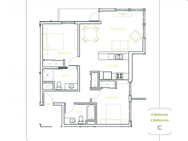 Two Bedroom C - Acadia Gardens